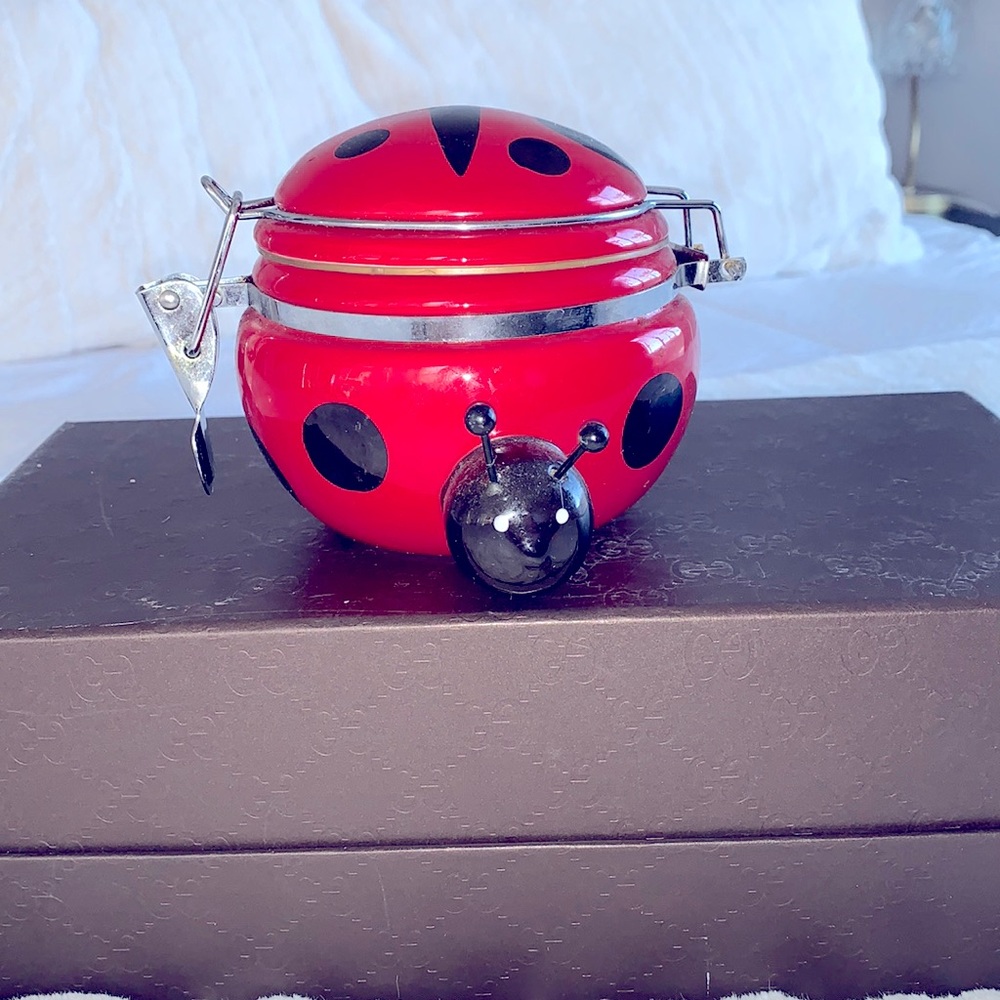 Ladybug red and black sugar bowl